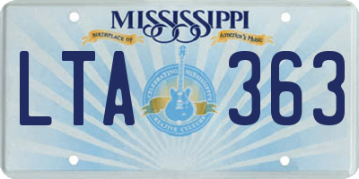 MS license plate LTA363