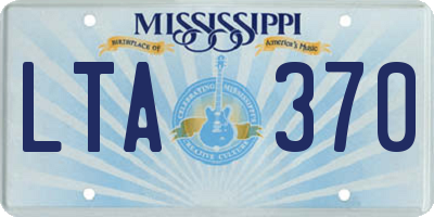 MS license plate LTA370