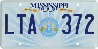 MS license plate LTA372