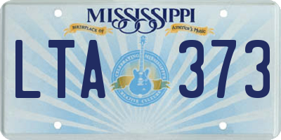MS license plate LTA373