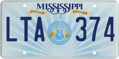 MS license plate LTA374