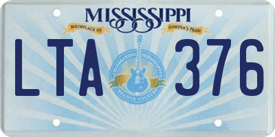 MS license plate LTA376