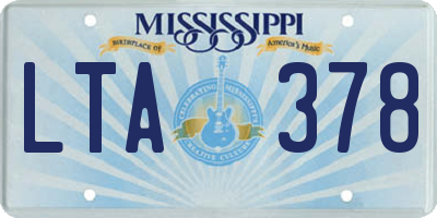 MS license plate LTA378