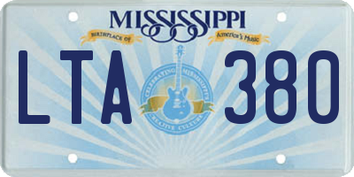 MS license plate LTA380