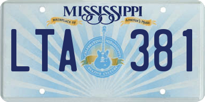MS license plate LTA381