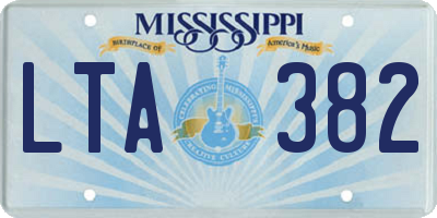 MS license plate LTA382