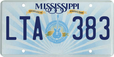 MS license plate LTA383