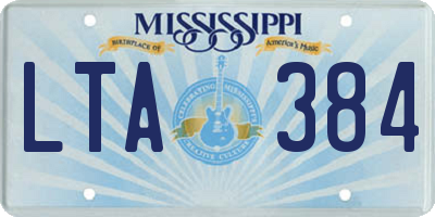 MS license plate LTA384