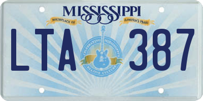 MS license plate LTA387