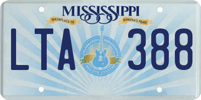 MS license plate LTA388
