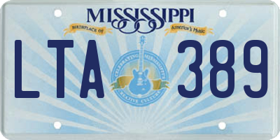 MS license plate LTA389