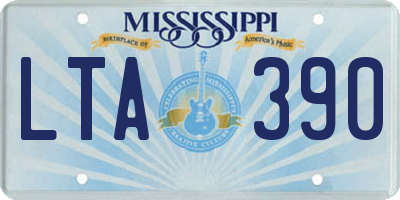 MS license plate LTA390