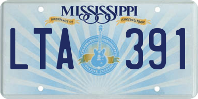 MS license plate LTA391