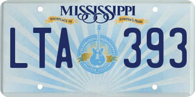 MS license plate LTA393