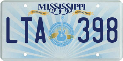 MS license plate LTA398