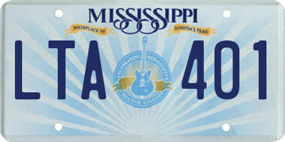 MS license plate LTA401