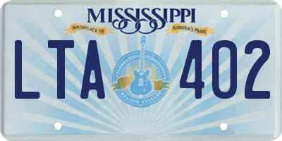 MS license plate LTA402