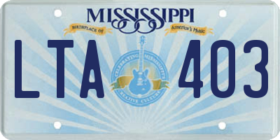 MS license plate LTA403