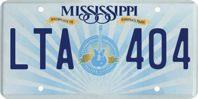 MS license plate LTA404