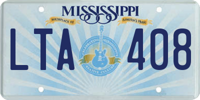 MS license plate LTA408