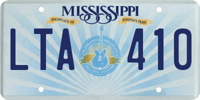 MS license plate LTA410