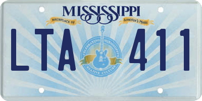MS license plate LTA411
