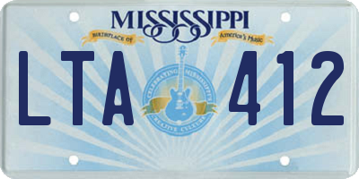 MS license plate LTA412