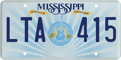 MS license plate LTA415