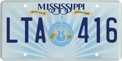MS license plate LTA416