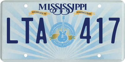 MS license plate LTA417