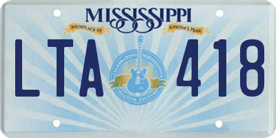 MS license plate LTA418