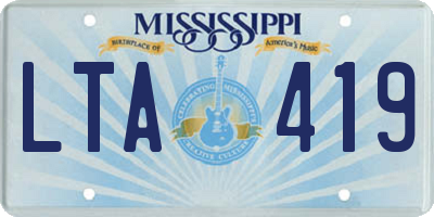 MS license plate LTA419