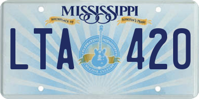 MS license plate LTA420