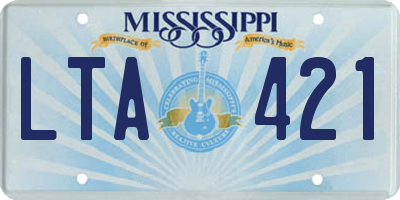 MS license plate LTA421