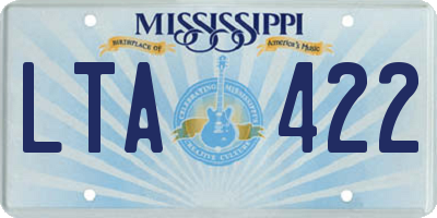 MS license plate LTA422