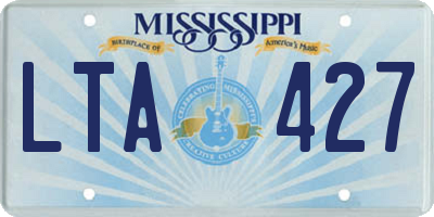 MS license plate LTA427