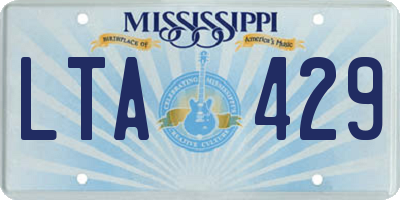 MS license plate LTA429
