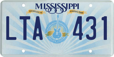 MS license plate LTA431