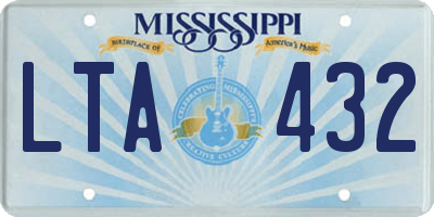 MS license plate LTA432