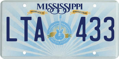MS license plate LTA433