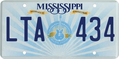 MS license plate LTA434