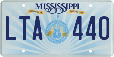 MS license plate LTA440