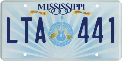 MS license plate LTA441