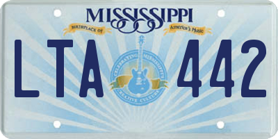 MS license plate LTA442