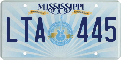 MS license plate LTA445