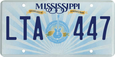 MS license plate LTA447