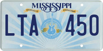 MS license plate LTA450
