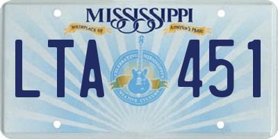 MS license plate LTA451
