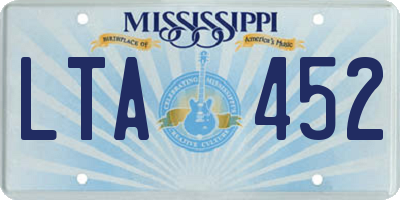 MS license plate LTA452