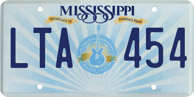 MS license plate LTA454